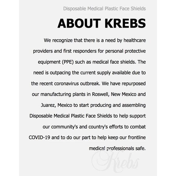 Krebs 4 Pk Safety Reusable Face Shields Protection Anti-Static Foam Hypoallerg.. - Picture 8 of 8